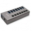 USB Hub i-tec 7x USB 3.0, 36W (U3CHARGEHUB7) strieborný