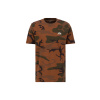 Alpha Industries Basic T Small logo Camo tričko pánske burned camo Veľkosť: M, Farba: zelený a hnedý maskáč