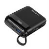 Canyon OnPower 104, powerbanka 10 000 mAh, 22.5 W, USB-C / USB-A, integrované káble USB-C + Lightning, čierna (CNS-CPB104B)