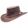 Klobúk austrálsky kožený Barmah Hats Squashy Fullgrain - hnedý, M
