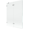 Mexen Lunar, 2-krídlová vaňová zástena ľavá 130 x 150 cm, číre sklo, chrómová, 897-130-100-01-00-L