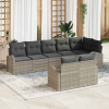 zahrada-XL Súprava záhradných pohoviek 8 pcs Svetlosivá Poly ratan 3354761