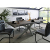 Bighome - Stôl mango 200x100x77 sivý lakovaný / krížový rám strieborný matný METALL 5