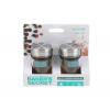 Sada solnička + korenička s kovovým viečkom sklenená 2-dielna sada 80 ml BS41227