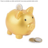Pokladnička prasiatko PVC zlaté 10cm