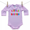 Boodyy Ružové Body s dlhým rukávom Little sister 74 (6-9 mesiacov)