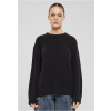 Ladies Rib Knit Sweater - black 4XL