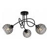 Light Home Stropné svietidlo Crystal, 3x čierne krištáľové tienidlo, b