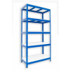 Kovový regál Biedrax 50 x 90 x 180 cm, modrý - 5 políc biele lamino 12mm, 275 kg