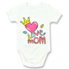 LULLABY Detské body, krátky rukáv - Love Mom veľkosť: 74 (6-9m)