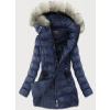 Dámska zimná bunda s odnímateľnými rukávmi tmavomodrá (w761) odstíny modré S (36)