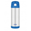 Thermos FUNtainer Dětská termoska s brčkem - modrá 470 ml