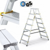 Hliníkový rebrík pre domácnosť, obojstranný 2x7 DRABEST, nosnosť 150 kg