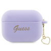 Guess GUAP2LSCHSU kryt AirPods Pro 2 fialový/fialový Silicone Charm Heart Collection (Guess GUAP2LSCHSU kryt AirPods Pro 2 fialový/fialový Silicone Charm Heart Collection)