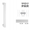 MPkovania FT - MADLO kód K02K 25x25 mm UN pár Rozteč madla: 300 mm, Rozmer profilu madla: 25x25 mm, Dĺžka: 325 mm