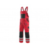CXS LUXY BRIGHT / Pánske záhradníky, nohavice s trakmi, reflexné pruhy - červená 54