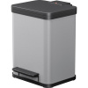 Hailo Öko uno plus M 6192200 odpadkový kôš, 17 l, ocelový plech, (š x v x h) 320 x 430 x 340 mm, svetlosivá, s pedálovým otváraním, 1 ks; 6192200
