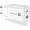 CONNECT IT Wanderer2 GaN nabíjací adaptér 1×USB-C + 1xUSB-A biely 33W PD CWC-2080-WH