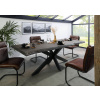 Bighome - Stôl mango 200x100x77 sivý lakovaný / krížový rám antracit matný METALL 5