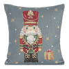 EUROFIRANY VIANOČNÁ GOBELÍNOVÁ DEKORAČNÁ OBLIEČKA NA VANKÚŠ NUTCRACKER 45X45 CM VZOROVANÁ