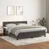 zahrada-XL Posteľný rám boxspring s matracom tmavosivý 160x200 cm zamat 3141252