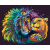 Maľovanie podľa čísel – Lev a levica vo farbách, 80 × 100 cm, napnuté plátno na rám 8596530067115