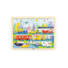 Drevené puzzle 48 dielikov Viga Doprava multicolor