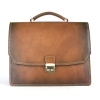 Luxusná kožená aktovka č.7897, ručne tamponovaná v Cigaro farbe