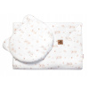 Baby Nellys Mušelínová sada GOOSE Teddy 30x35cm 70x100cm 2D biela