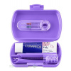 Curaprox Kids Travel fialový 1 zubná kefka + 2 medzizubné kefky + 10 ml zubná pasta melón + 1 nálepka darčeková sada