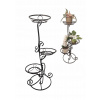 Stojan na kvetináč, kvety - Kovový kvetina pre 3 kvetináče čierne podkrovie salón (Kovový kvetina pre 3 kvetináče čierne podkrovie salón)