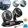 DVOJHLAVÝ AUTOMOBILOVÝ VENTILÁTOR 12V USB OTOČNÝ, SILNÉ CHLADENIE