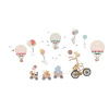 Detská samolepka na stenu Ambiance Animals and Hot Air Balloons in the Clouds, 90 x 60 cm