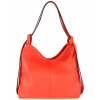 Kožená kabelka na rameno 579 koralová Made in Italy