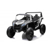 Beneo Elektrické autíčko Utv XXL 24V dvojmiestne 180 W motory nafukovacie gumené kolesá odpružené zadné nápravy kotúčová brzda čalúnené sedadlo nastaviteľný volant bluetooth MP3 prehrá biela