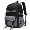 Dievčenský teenager školský batoh s USB Oči čierny 22L