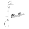 Mexen Sven nástenná sprchová súprava s dažďovou sprchou a termostatickou sprchovou batériou Slim, chróm - 77105262-00