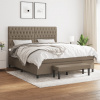 vidaXL Posteľný rám boxspring s matracom sivohned 180x200 cm látka - Šedohnedá - 67737-22531