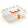 PLASTOVÝ KUFR ORGANIZÉR TRANSPARENT ORANGE 245X214X100