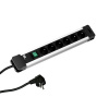 Predlžovačka CONNECTUS, 6xUTE 230V, vypínač, 2m kábel 1.5mm², hliník, čierna