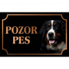 Bernský salašnícky pes - Kovová tabuľka POZOR PES