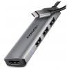 AXAGON HMC-H3A, USB 5Gbps hub, 3x USB-A, HDMI 4k/30Hz, kábel USB-C 15cm