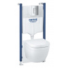 Grohe Solido Set predstenovej inštalácie, klozetu Euro Ceramic a dosky SoftClose, tlačidlo Skate Cosmopolitan, chróm 39890000-GR