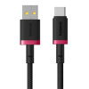 Baseus Dura USB/USB-C rýchlonabíjací kábel 2m 60W čierny červený