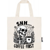 DTF nažehľovačka Shhh...coffee first Rozmer: Veľká taška, Farba písma nažehľovačky: mint