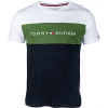 Tommy Hilfiger CN SS TEE LOGO FLAG čierna,biela,tmavo zelená Pánske tričko M