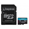 Pamäťová karta Kingston Canvas Go! Plus microSDXC 64GB Class 10, UHS-I, U3, V30, A2, 200/104MB/s (+ adaptér) (SDCG4/64GB)