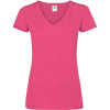 Fruit of the Loom Tričko Lady-Fit Valueweight V-Neck T s výstřihem do V, krátký rukáv, dámské COT16139831004-fuchsia XL Fuchsia