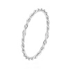 Beneto Minimalistický strieborný kroucený prsteň AGG315L