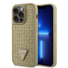 Guess Rhinestones Triangle Metal Logo iPhone 15 Pro Gold